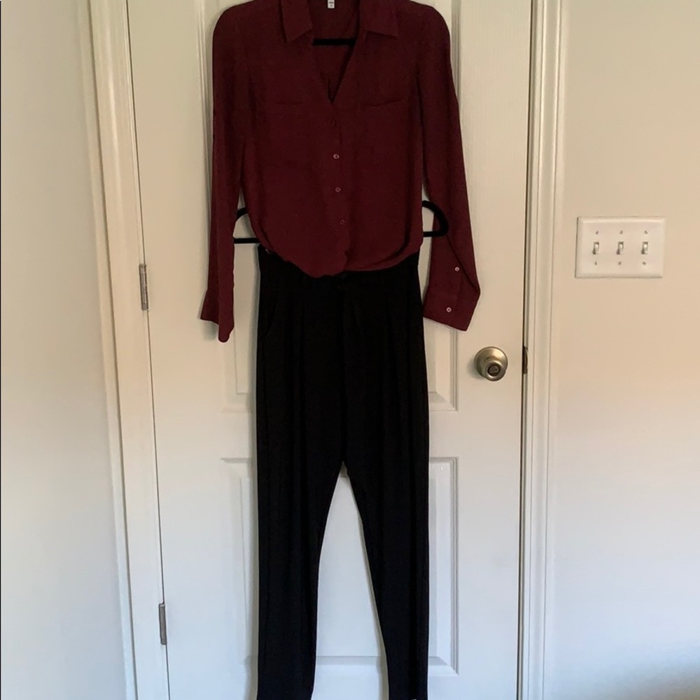 Stretchy Paper bag Waist Pants